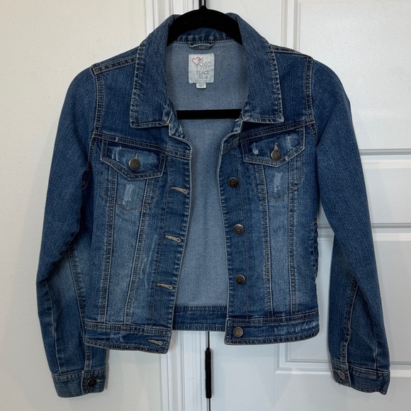 The Children's Place Girls Blue Jean Denim Jacket Fall Winter, Size XL 14 - Picture 1 of 7